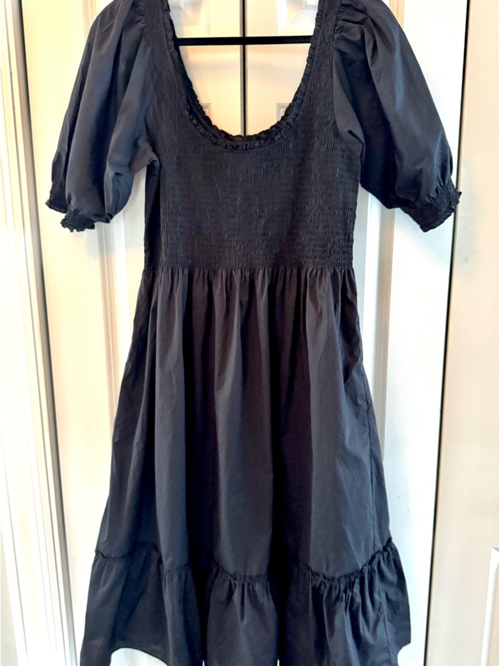 Hill House Home Louisa Nap Dress in Classic Black Cotton - Size L